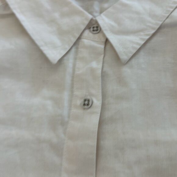 WeWoreWhat Dad Shirt Linen in Off White Size L - Picture 6 of 9